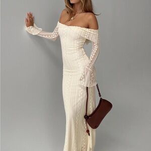 Princess Polly - Perdita Long Sleeve Lace Maxi Dress Cream